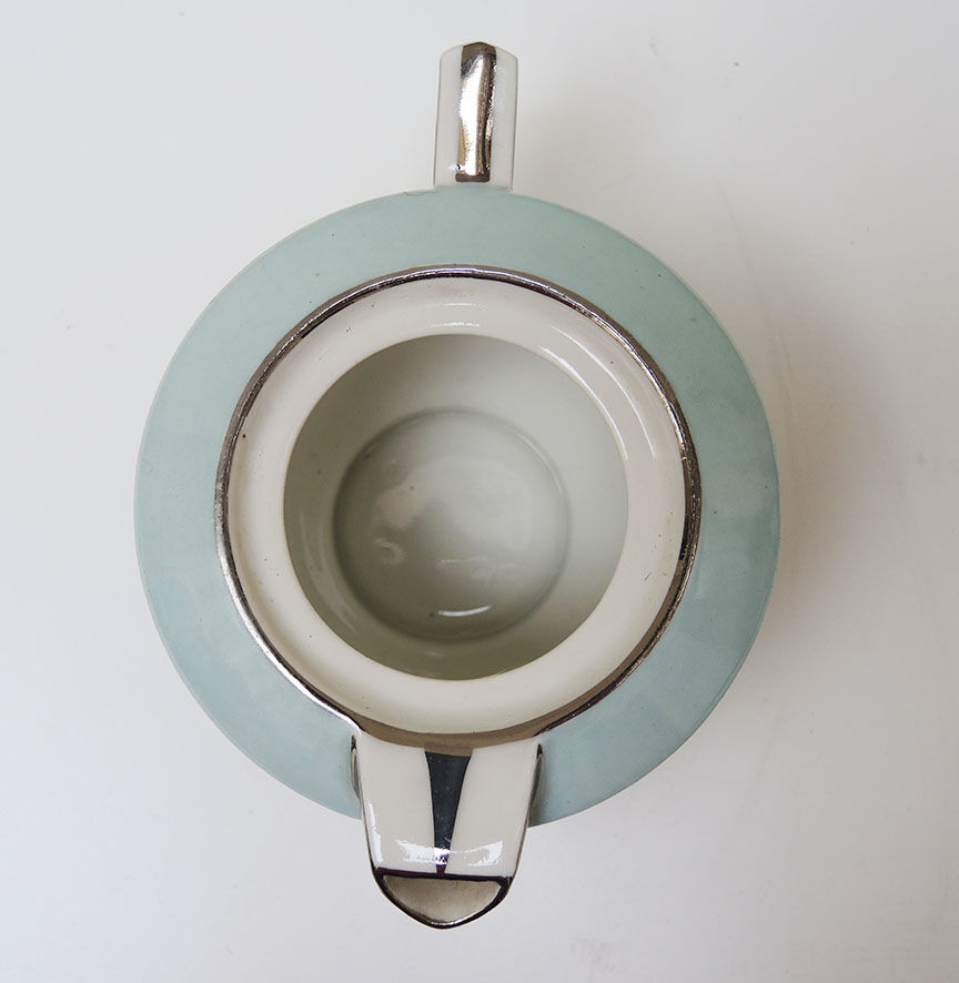 Art deco porcelain teapot and sweetener: maison cambet lyon