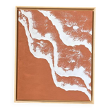 Tableau vagues en relief terra cota