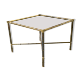 Brass and black opaline glass coffee table, France  1950s