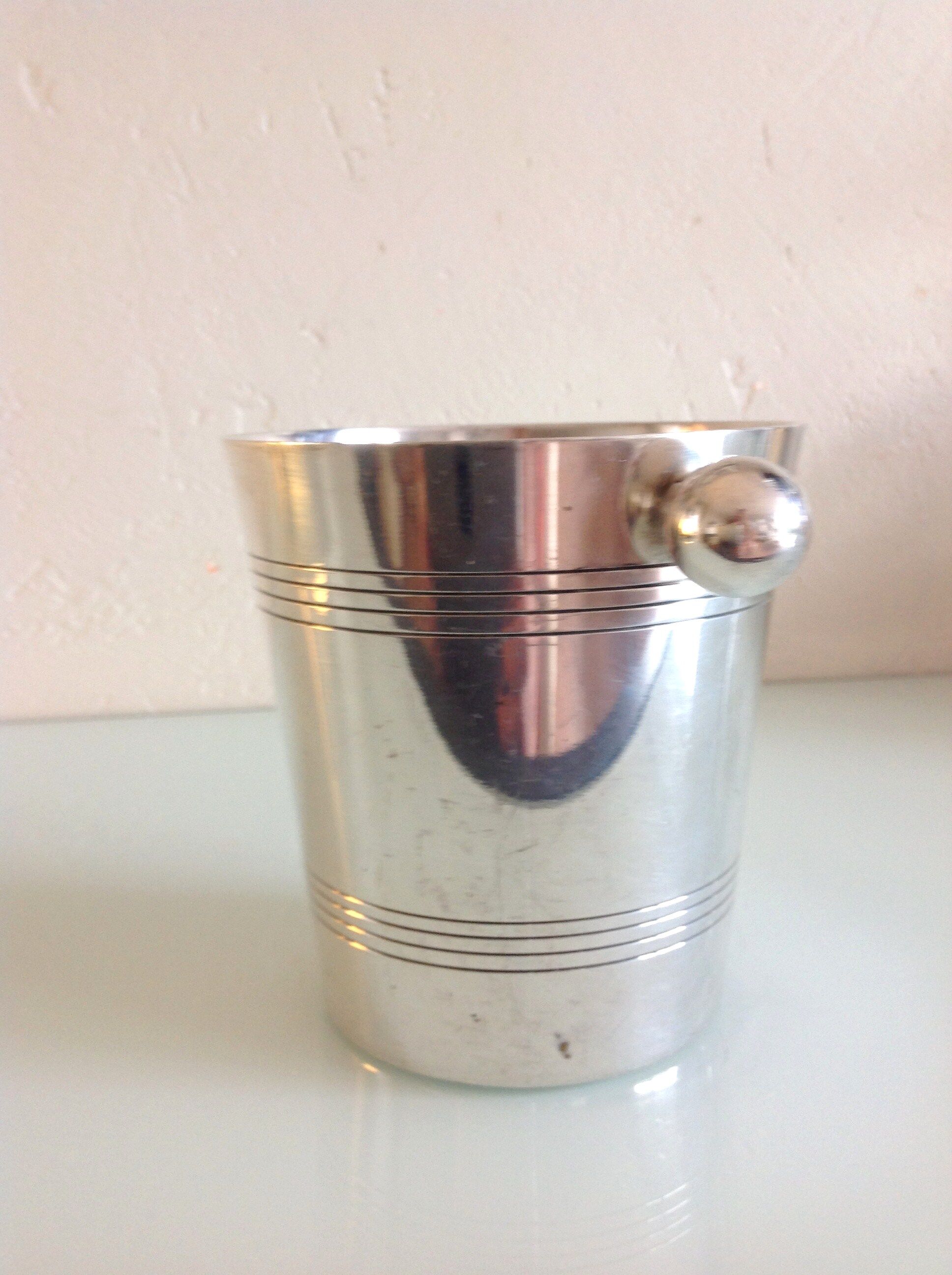 Silver metal ice bucket art deco style by Deschamps Freres