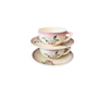 Two breakfast cups Longwy cherry design