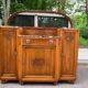 Art Deco 1930s marble and solid oak wood mirror sideboard