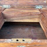 Antique camphor chest made of camphor wood and brass