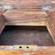Antique camphor chest made of camphor wood and brass