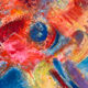 Abstract - The Samurai, oil on wood panel signed 1989