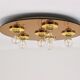 Fontana Arte Style Mirror in Gilded Bronze Glass Ceiling Light or Wall Sconce, Italy, 1970s