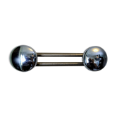 Double wall hook in chrome metal, vintage design.