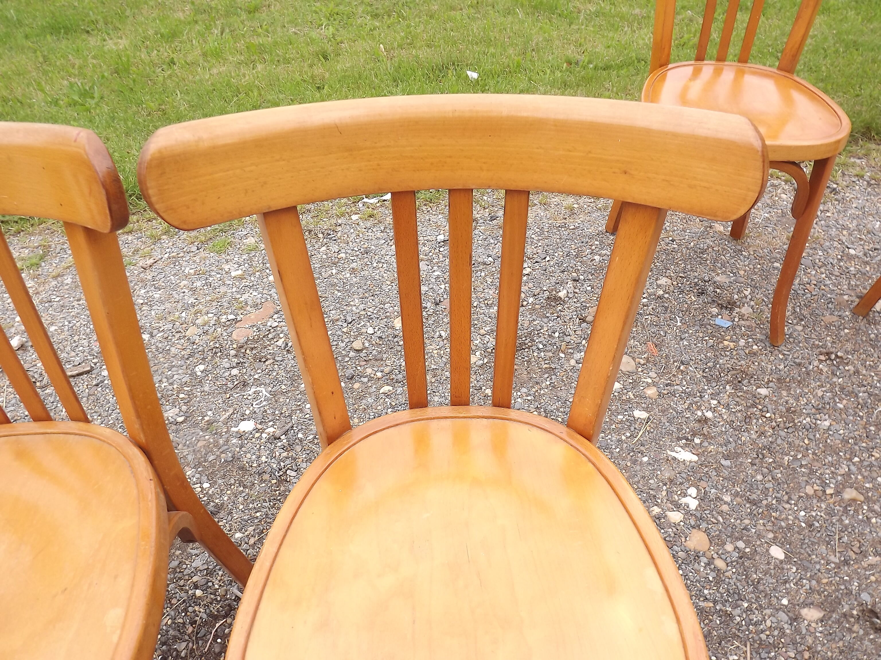 4 Baumann wooden bistro chairs