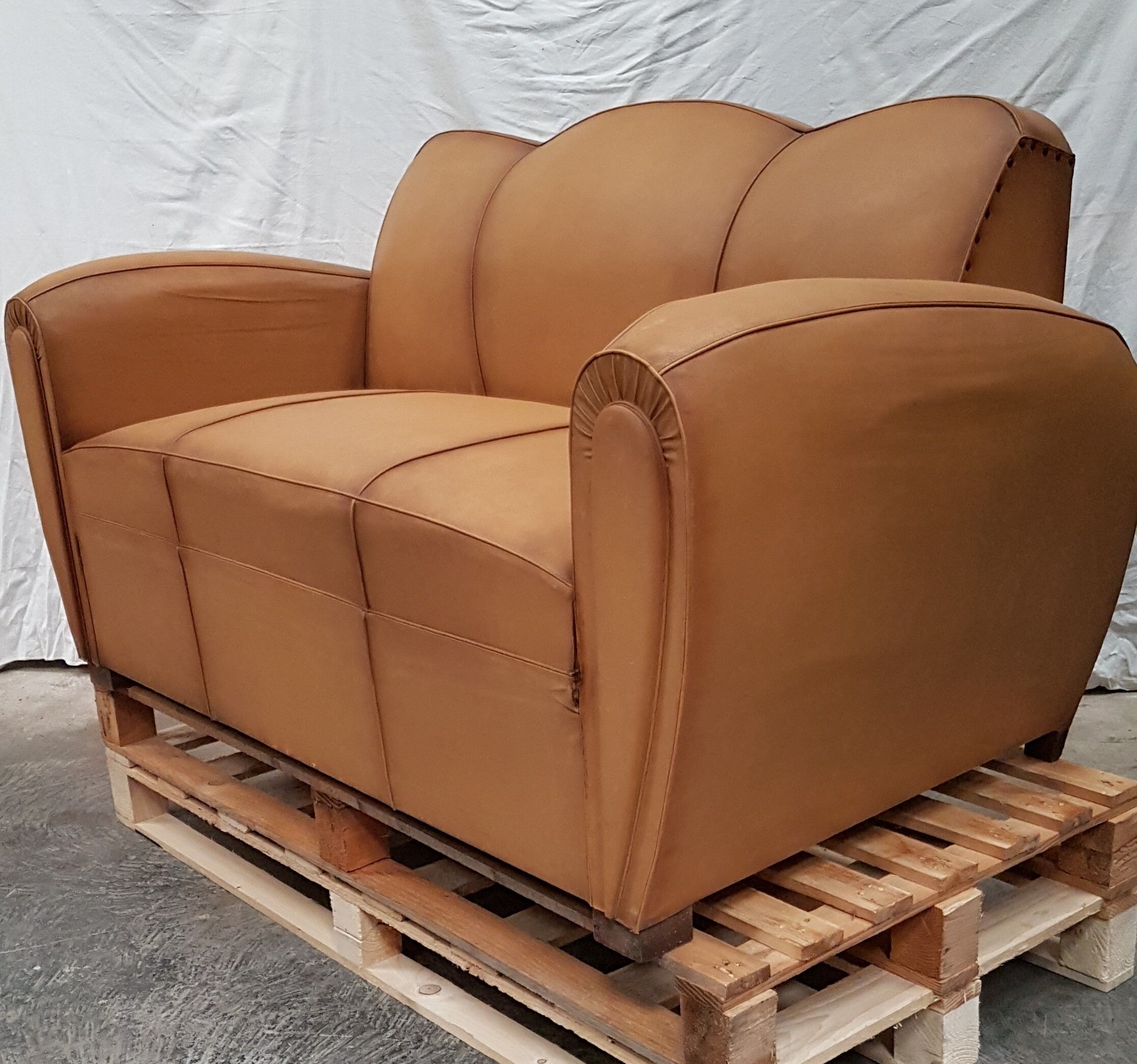 Vintage convertible moustache club sofa
