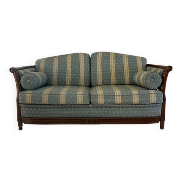 canapé vintage style Louis XVI – vert sauge – esprit cottage anglais