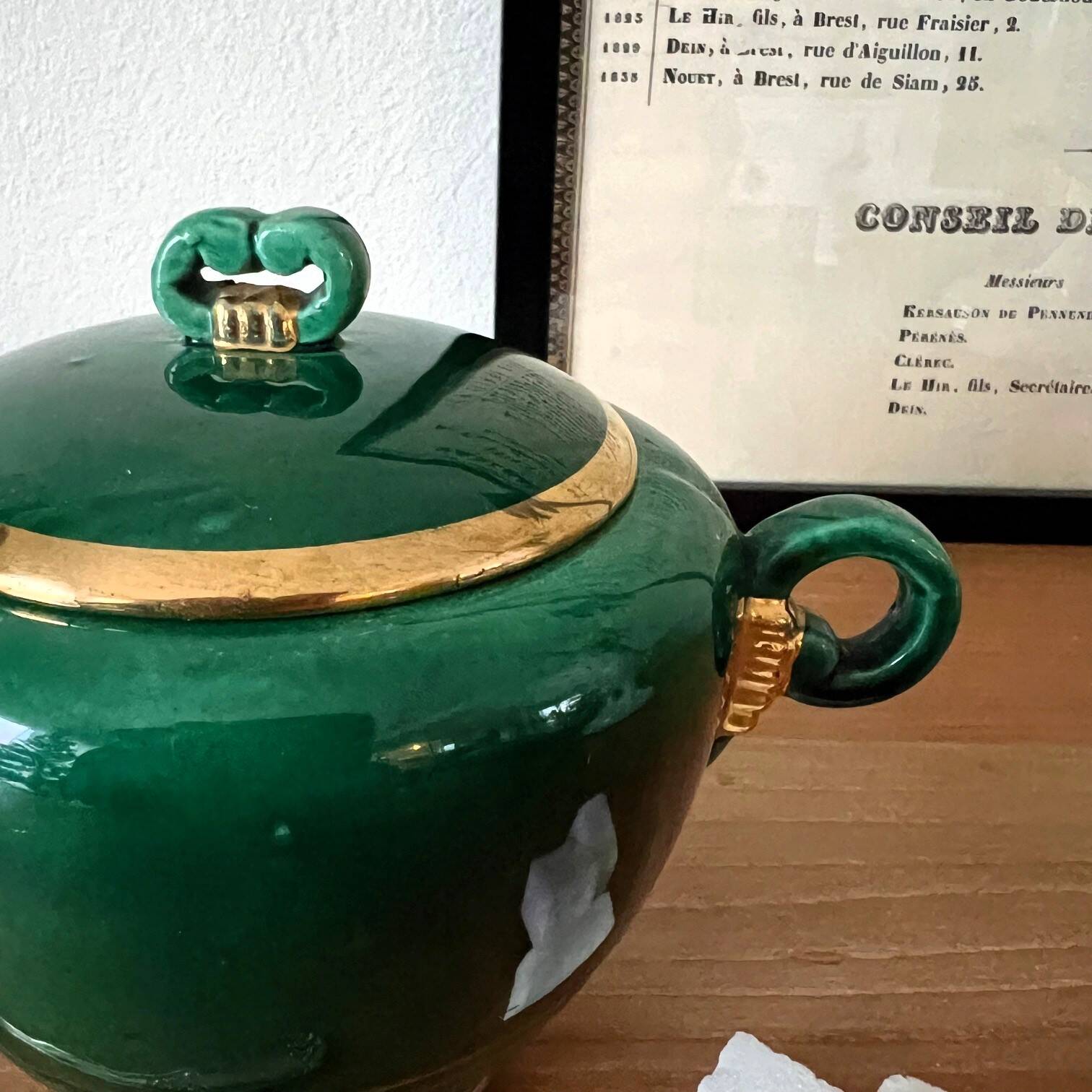 Saint Clément porcelain sugar bowl