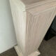 Console vintage en travertin, bois et verre
