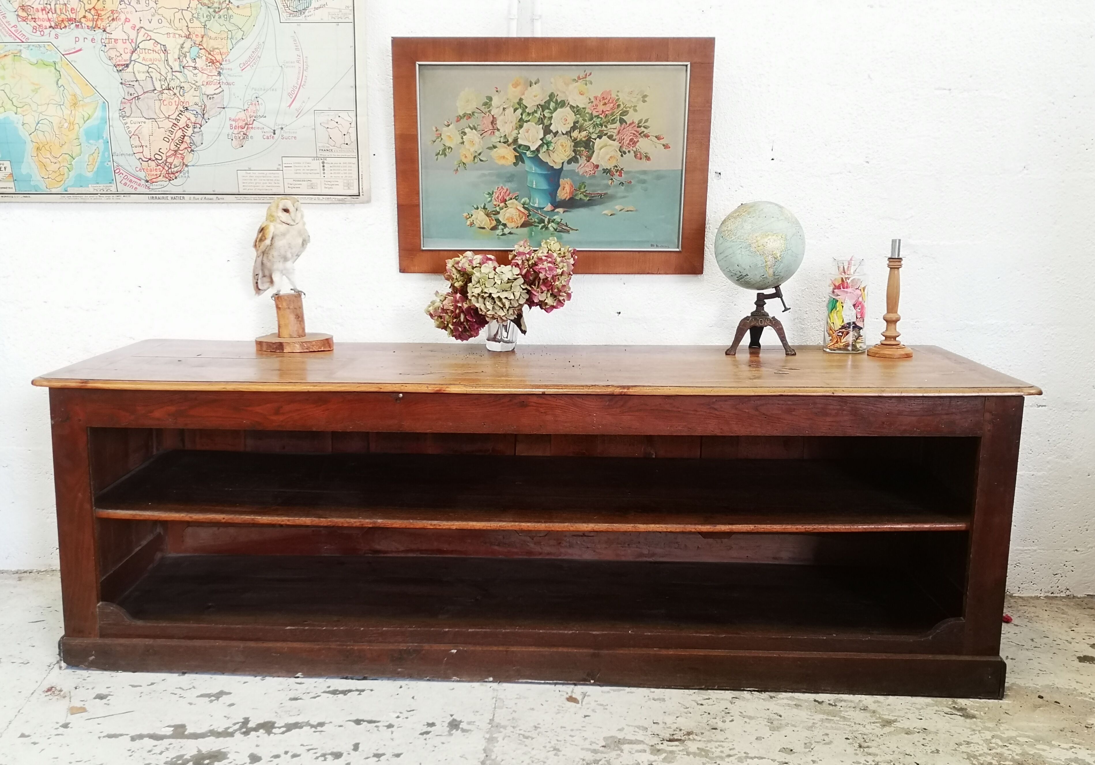 Old oak shop counter