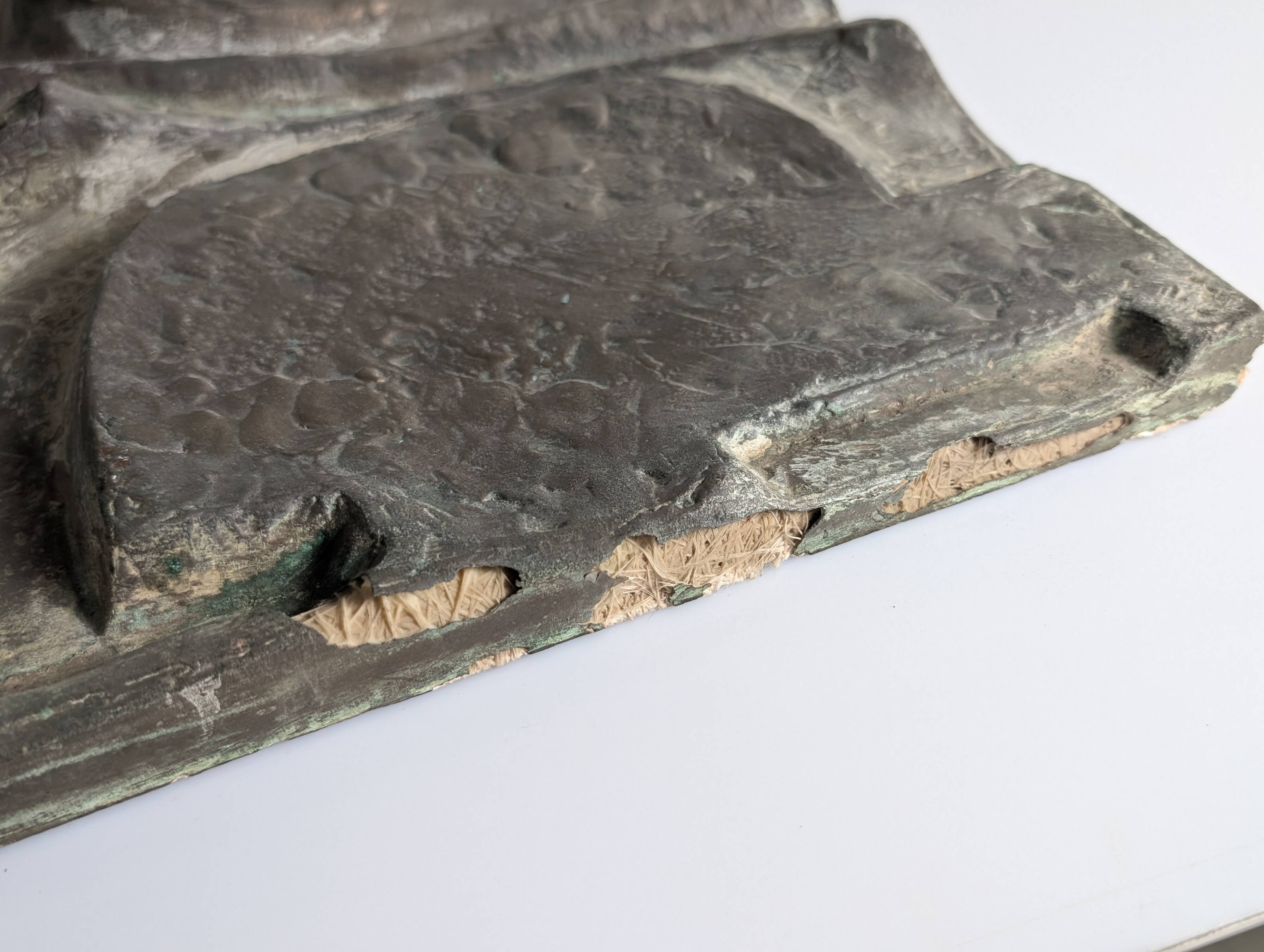 Brutalist Fiberglass Relief Wall Plaque, 1960s