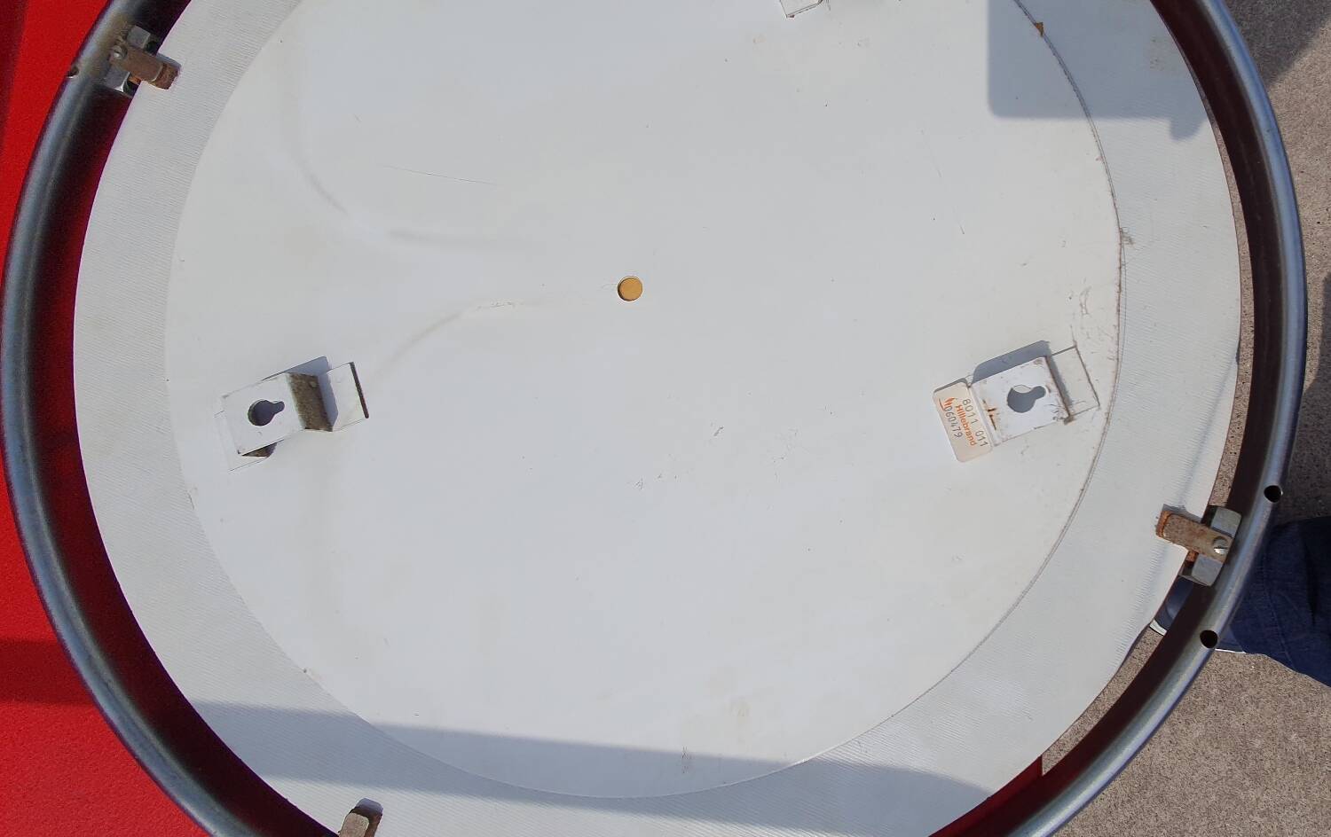 Miroir rond vintage en aluminium Egon Hillebrand, ø 53 cm, années 1960, Allemagne