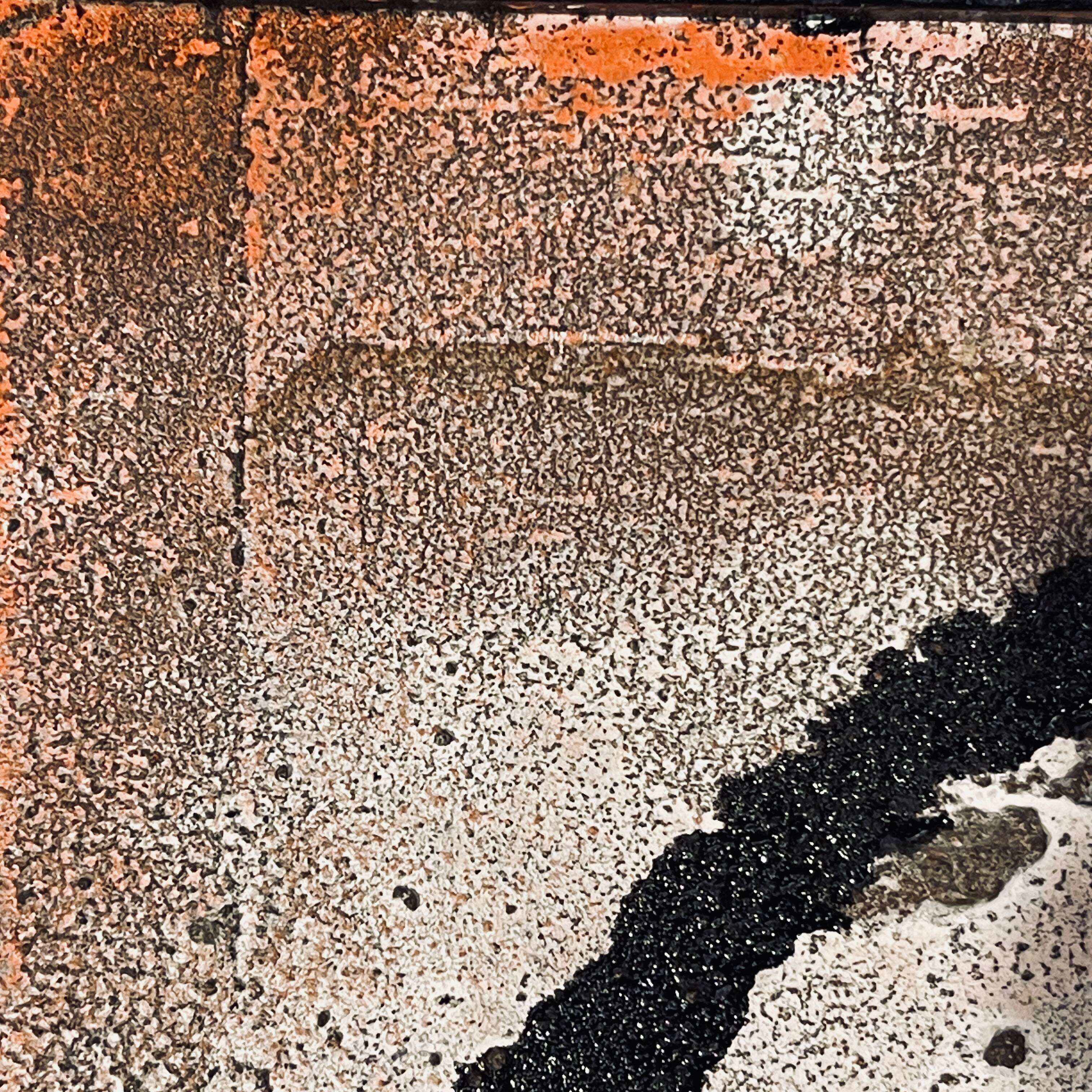 abstract painting, oil and concretions on panel No. 16, LM Londot 1963