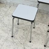 Set of 4 vintage grey chrome Formica stools.