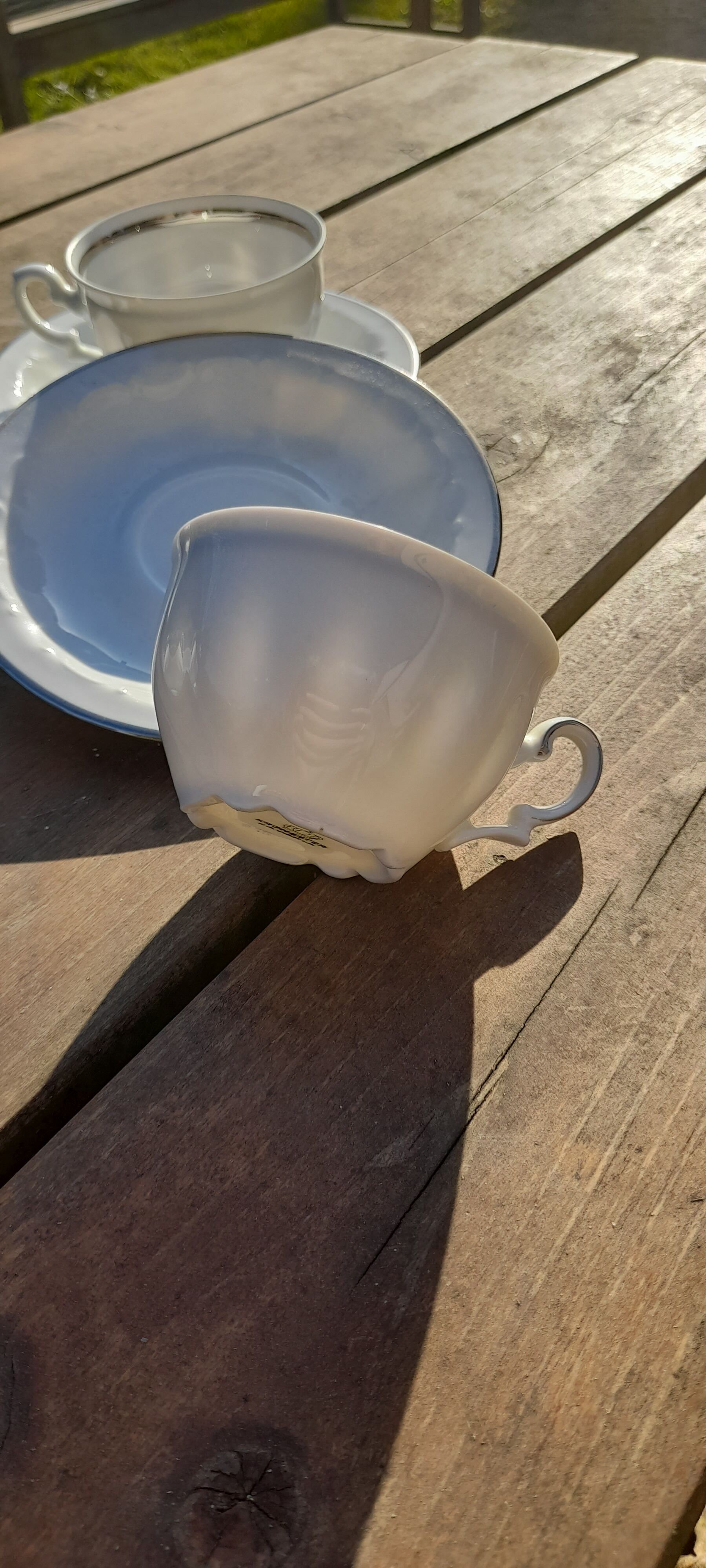 Set de 5 tasses et soucoupes anciennes Kronester Baviere, porcelaine fine