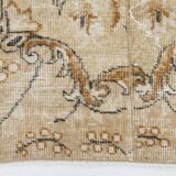 2x10 Beige Brown Floral Turkish Runner Rug, 73x302Cm SK 7009