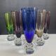 Set of 6 vintage coloured glass champagne coupes