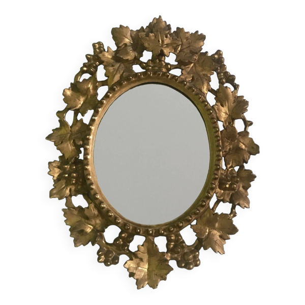 Miroir Vénitien Baroque • Bois Sculpté • Feuille d’Or • Italie • XVIIIe