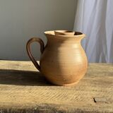 Vintage brutalist stoneware pink wine cooler pitcher H19