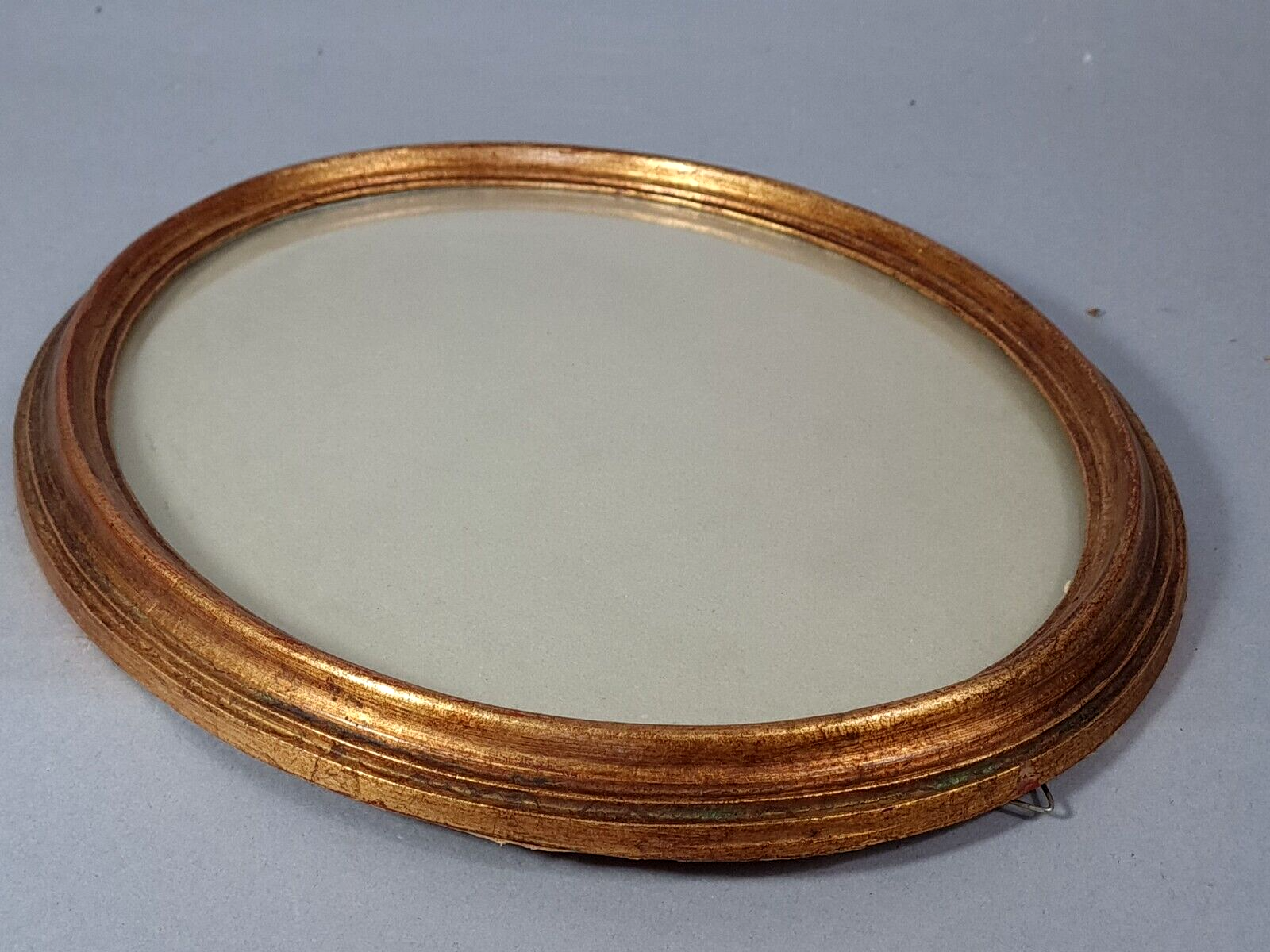 Oval frame curved glass gilded wood gold leaf 34x28 foliage 29.5x23.5 cm SB