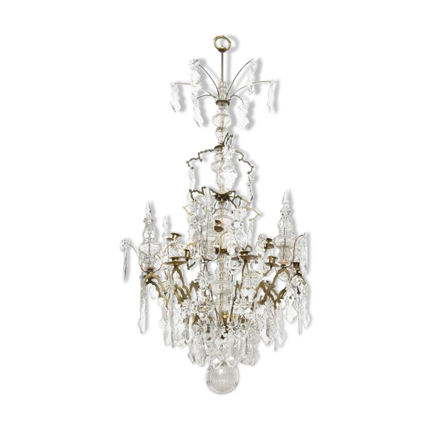 Candlestick rings golden bronze and Crystal France