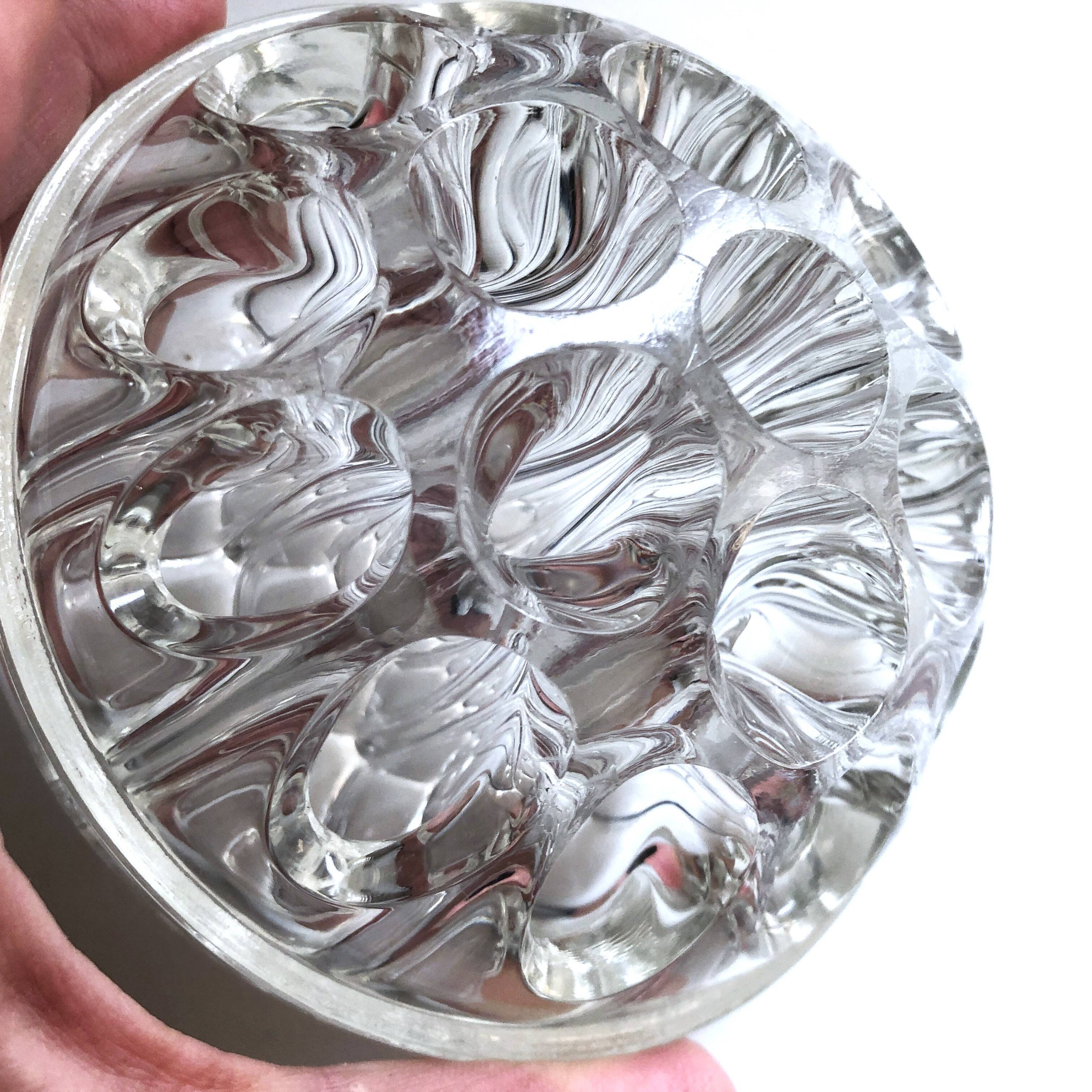 Vase pique-fleurs boule verre épais style art Déco