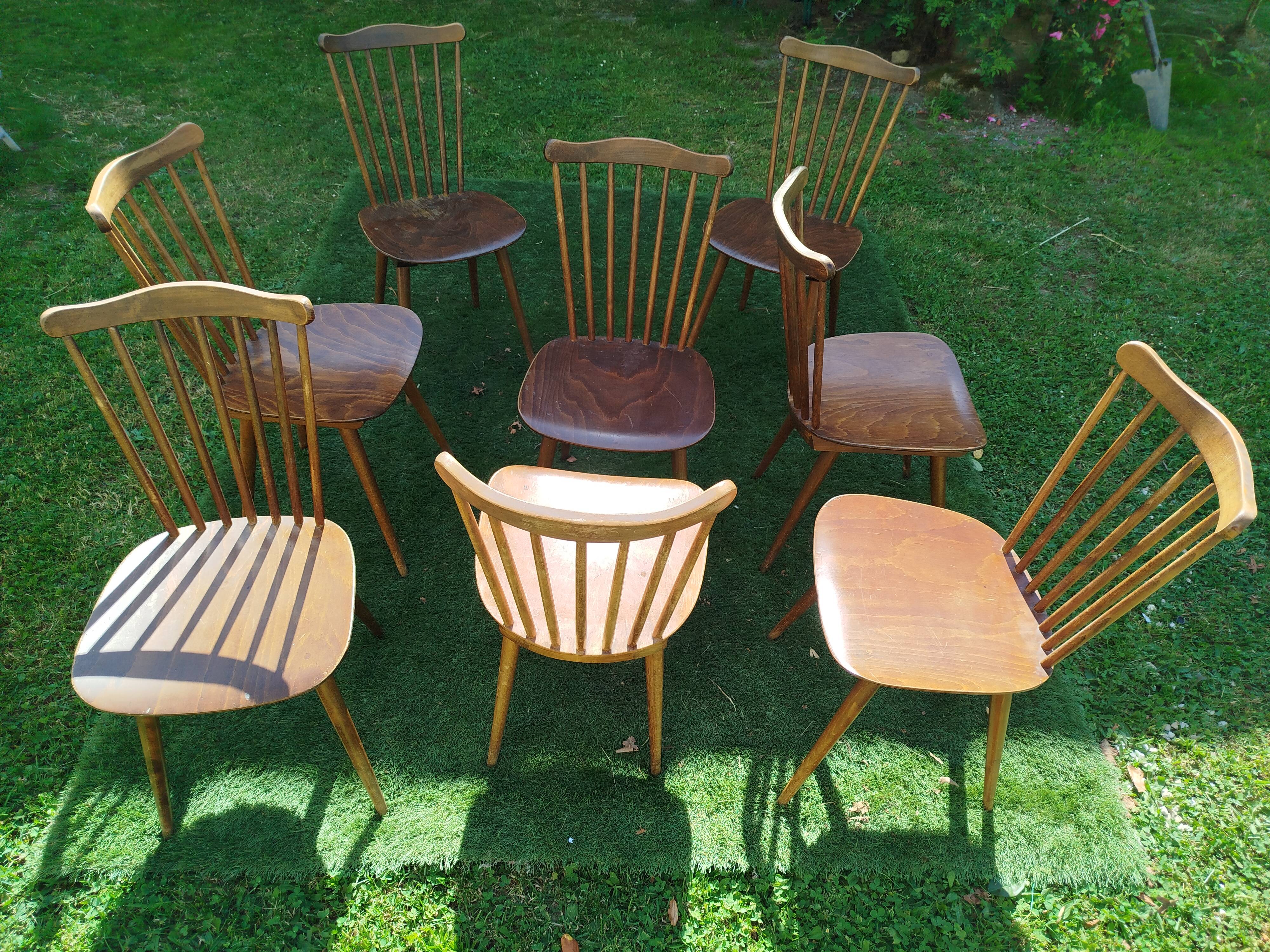 Set of 8 Baumann bistro chairs