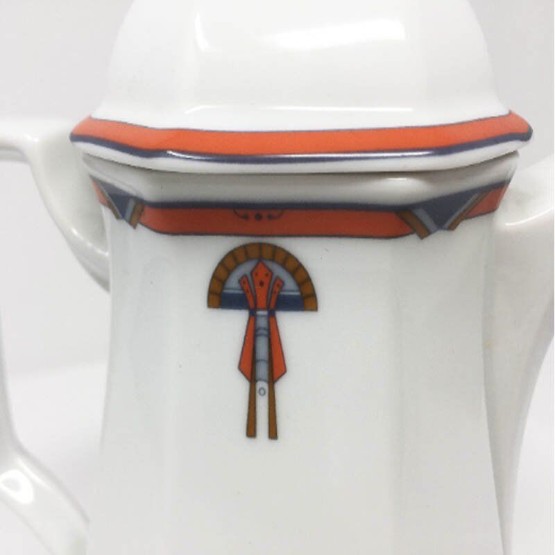 Art deco white coffee and tea set, 1930s, set of 12