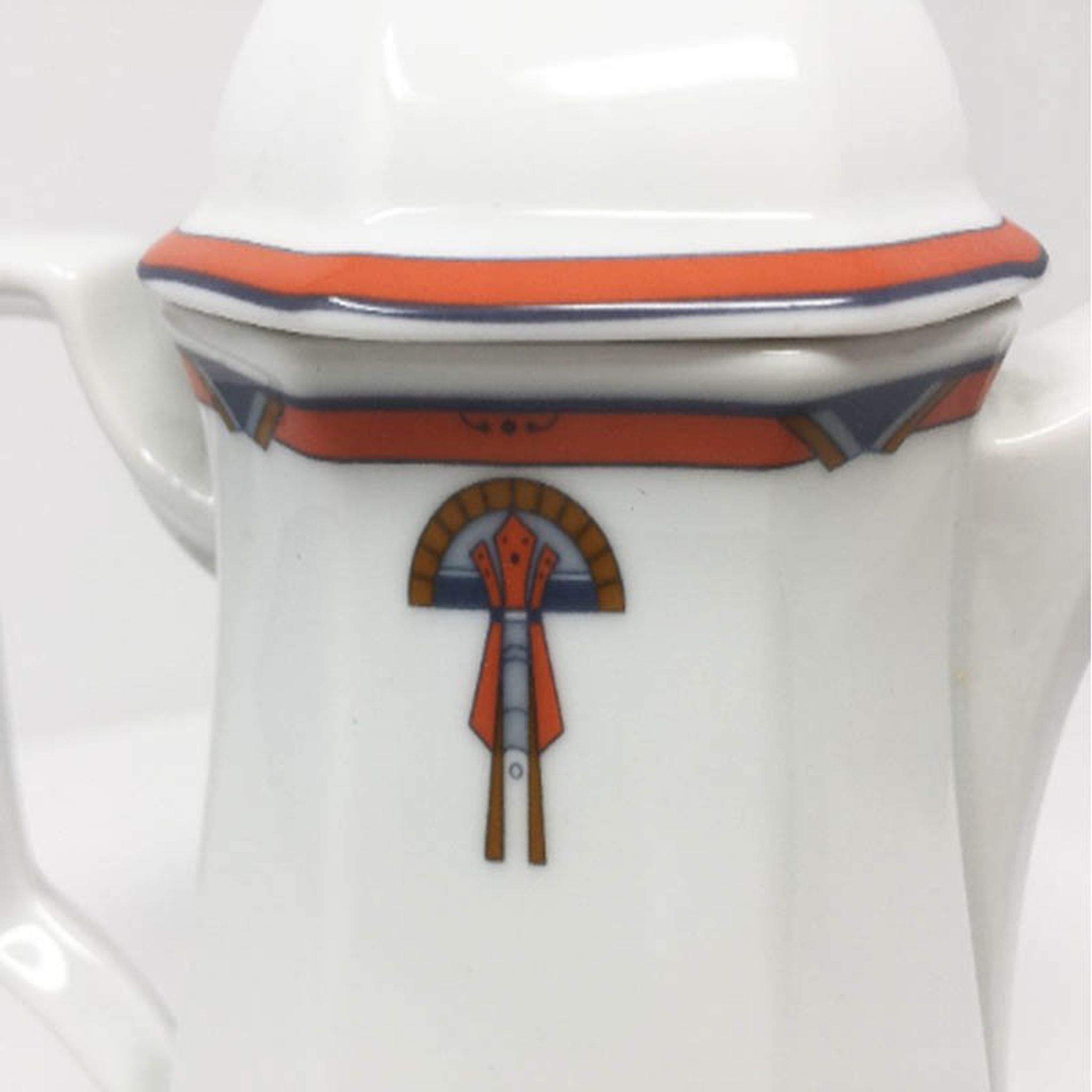 Service à café et à thé blanc Art déco, années 1930, ensemble de 12