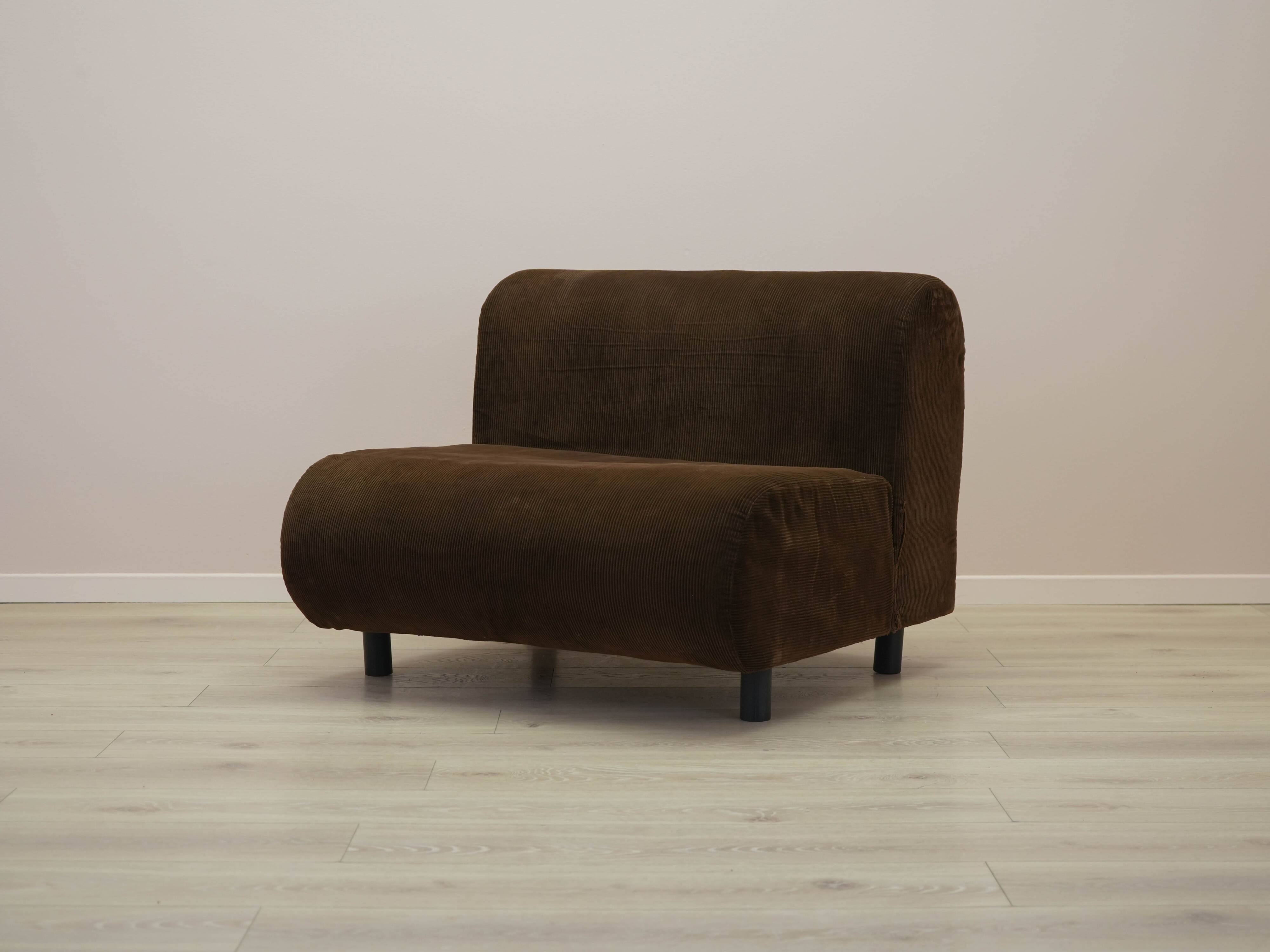 Brown armchair, Italian design, 1970s, made in Italy