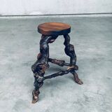 Handmade Vinewood and Oak Bar Stool, 1950s