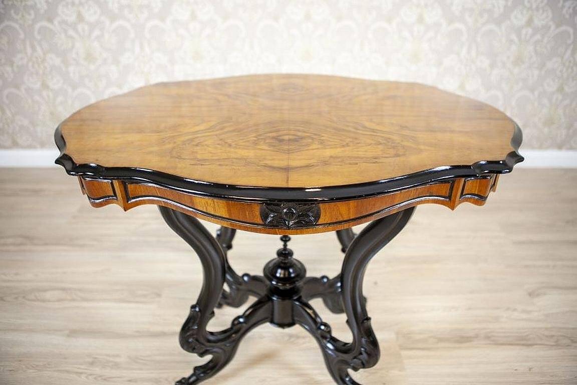 Antique Walnut Side Table with Veneered Top, 1890s