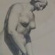 Ebba Von Wachenfeldt dessin au fusain d'une statue de femme | 1883