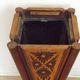 French antique oak tin-lined hand-carved umbrella stand with flower decoration.