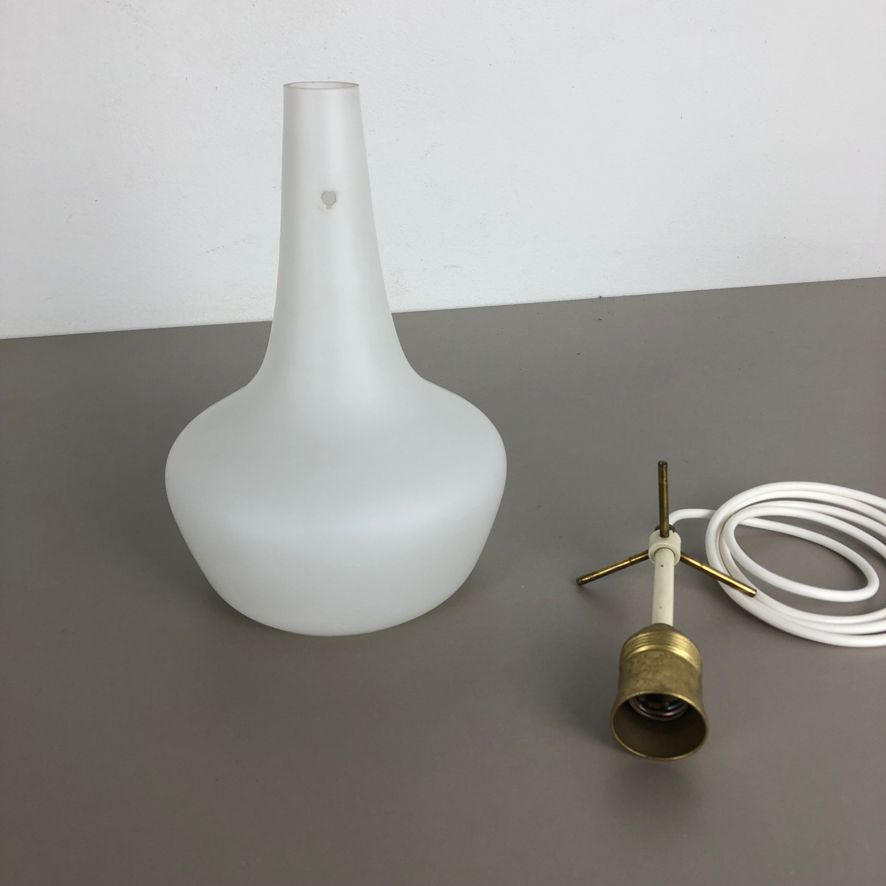 Original midcentury opal glass tube hanging light, italy, 1950