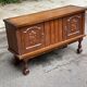 Basque Spanish wooden display cabinet buffet with 2 glass panels