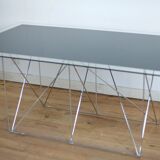 Max Sauze's "Dining Table" steel and glass, France, circa 1970