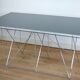 "Dining Table" by Max Sauze, steel and glass, France, circa 1970