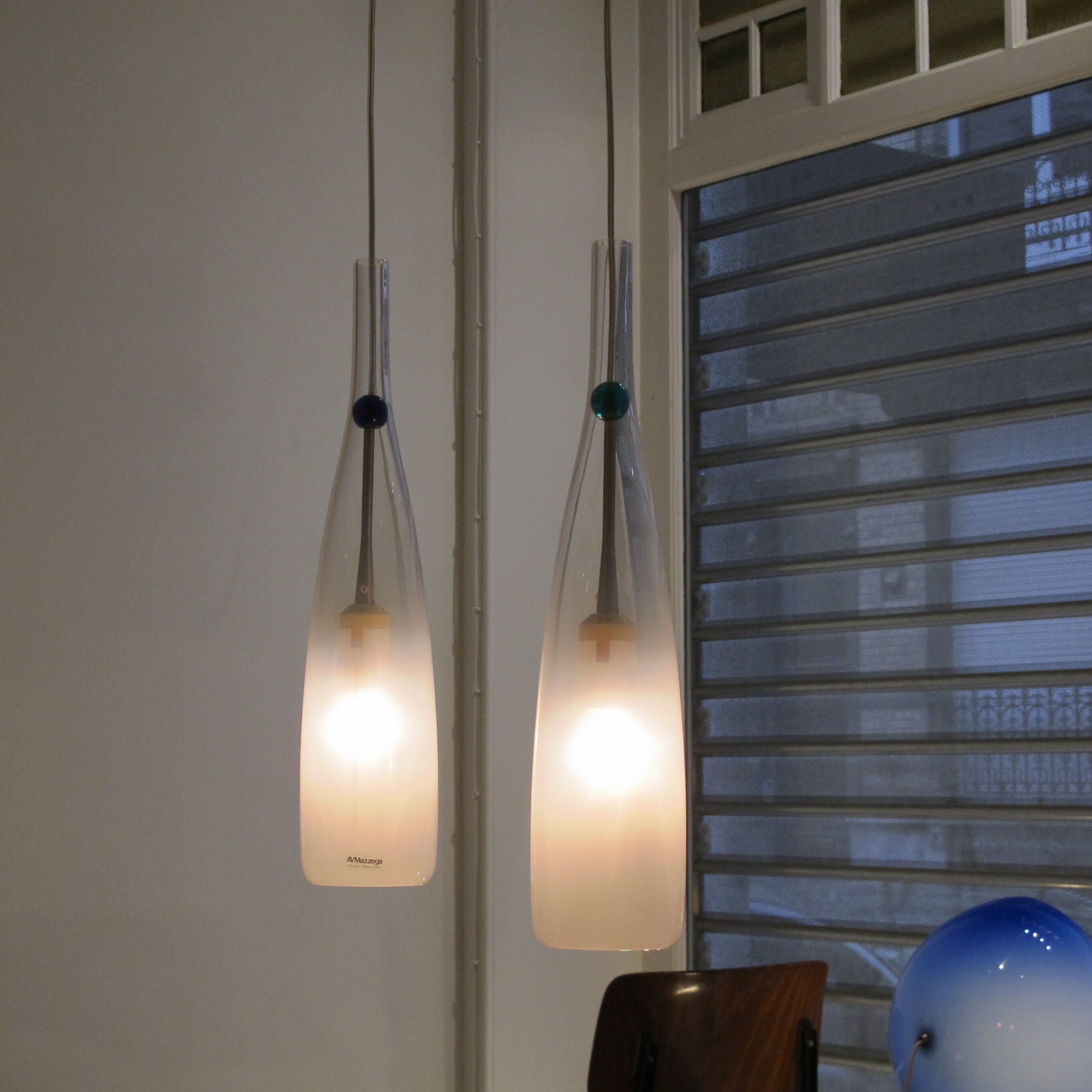 Pair of Murano glass - 1970 Mazzega suspension