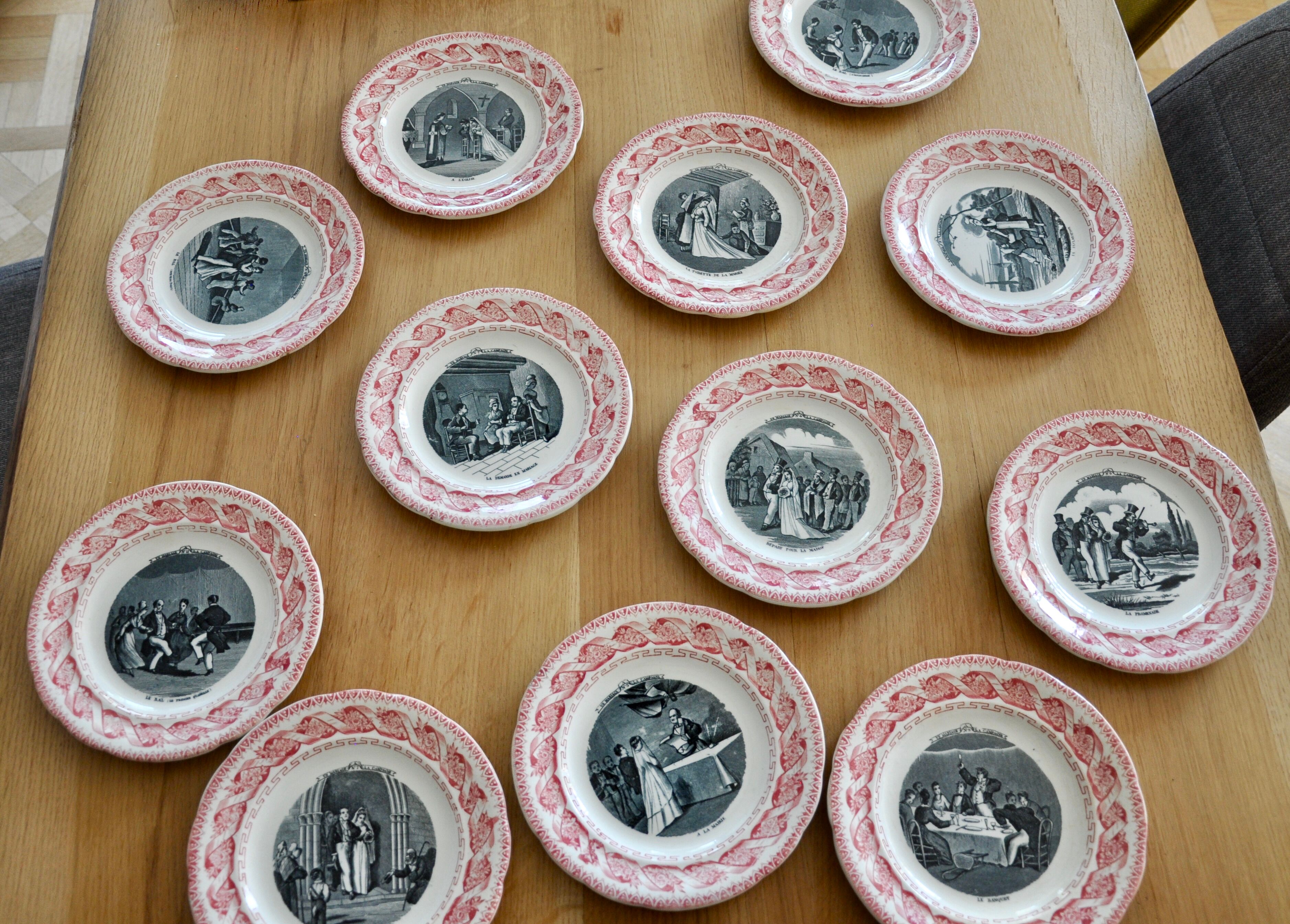 12 stage plates, wedding