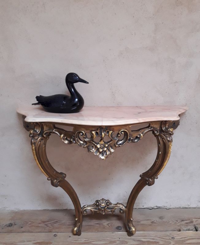 Gilded wooden console marble Louis XV style