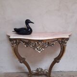 Gilded wooden console marble Louis XV style