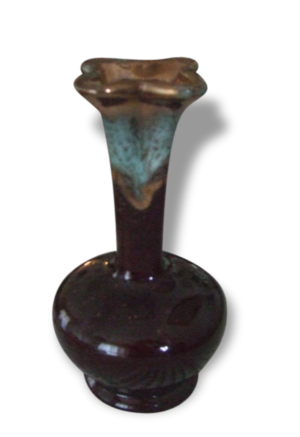 Vase foreign céramique dorée verte et marron