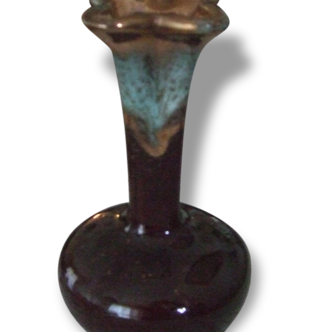 Vase foreign céramique dorée verte et marron