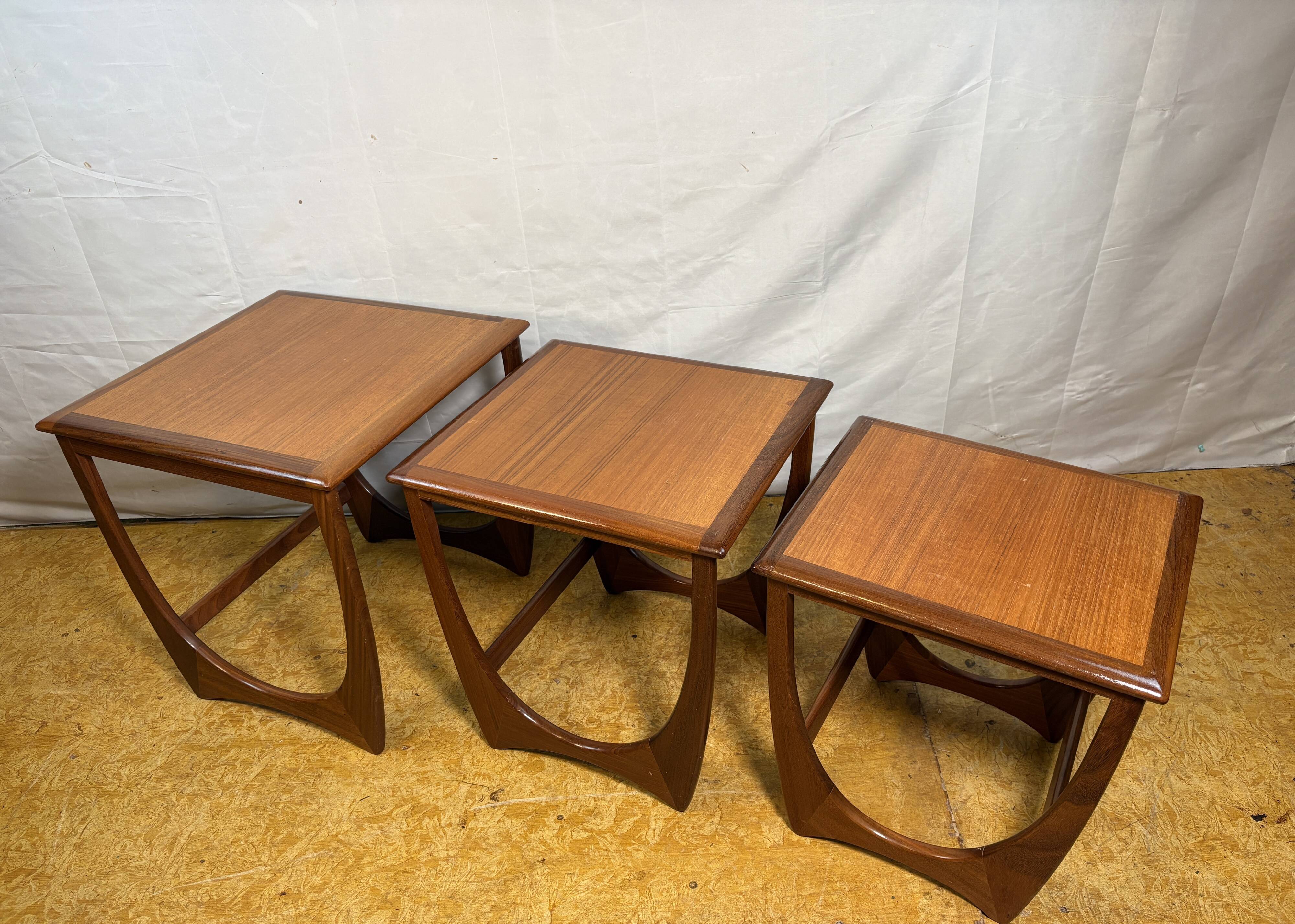 Mid- century retro vintage teak nest of tables by g plan 1960 Danish Design