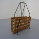 Magazine rack in filigree rattan and steel, 1960s