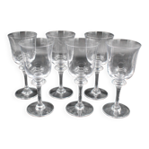 6 water glasses model Saumur crystal Daum France H = 18.5 cm